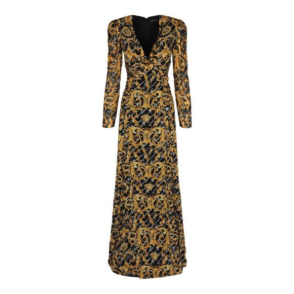Versace Baroque Print Evening Gown